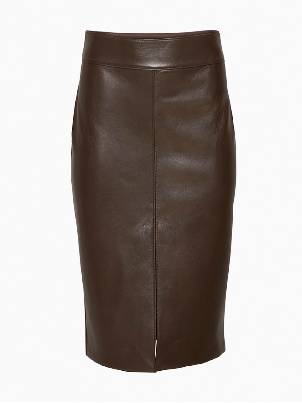 NWT Aritzia Chocolate Brown Faux Leather Pencil Skirt